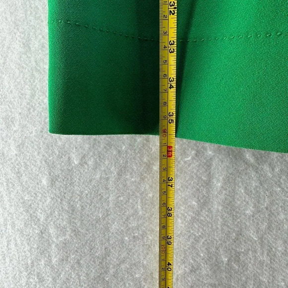 Phoebe Couture Dress Size 6 Shift Mini Scoop Neck Short Sleeve Pleated Green - Picture 12 of 12